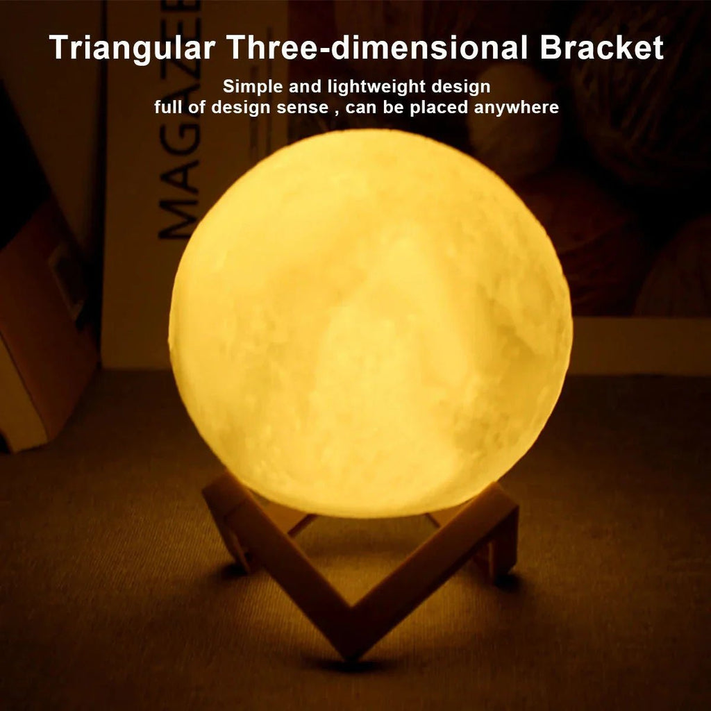 D5 Starry Moon Lamp 8Cm - LED Night Light with Stand, Perfect for Bedroom Decor and Gifts - Uribe Electronics&Gadgets