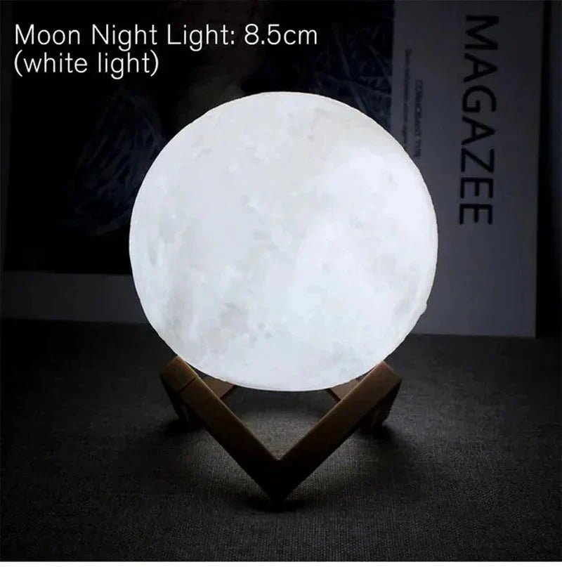 D5 Starry Moon Lamp 8Cm - LED Night Light with Stand, Perfect for Bedroom Decor and Gifts - Uribe Electronics&Gadgets
