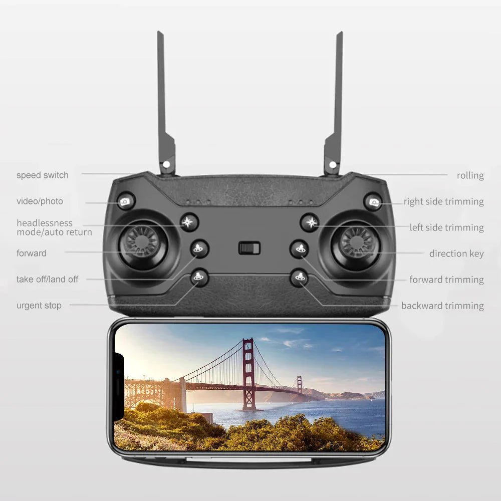 E88 Pro Foldable Quadcopter Drone - WIFI FPV, HD 4K Camera, Altitude Hold - Uribe Electronics&Gadgets