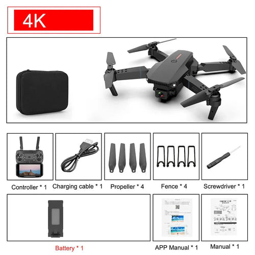 E88 Pro Foldable Quadcopter Drone - WIFI FPV, HD 4K Camera, Altitude Hold - Uribe Electronics&Gadgets