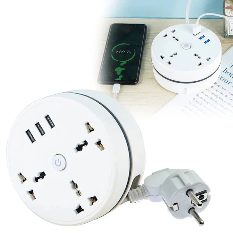 EU Plug AC Outlet Smart Home Power Strip – Multipurpose Electrical Extension Cord with USB Ports & Fast Charging - Uribe Electronics&Gadgets