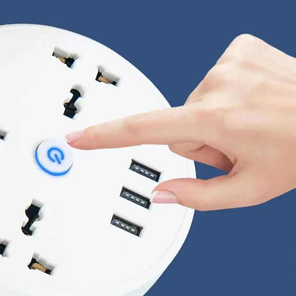 EU Plug AC Outlet Smart Home Power Strip – Multipurpose Electrical Extension Cord with USB Ports & Fast Charging - Uribe Electronics&Gadgets