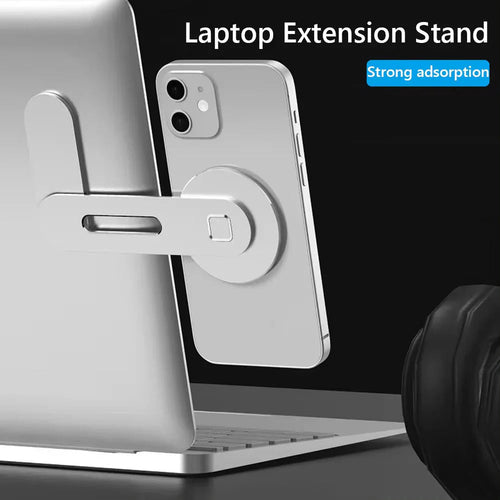 Metal Expansion Phone Stand for Laptop and Tesla Vehicles - Magnetic Folding Phone Holder with 15W Fast Charger - Uribe Electronics&Gadgets