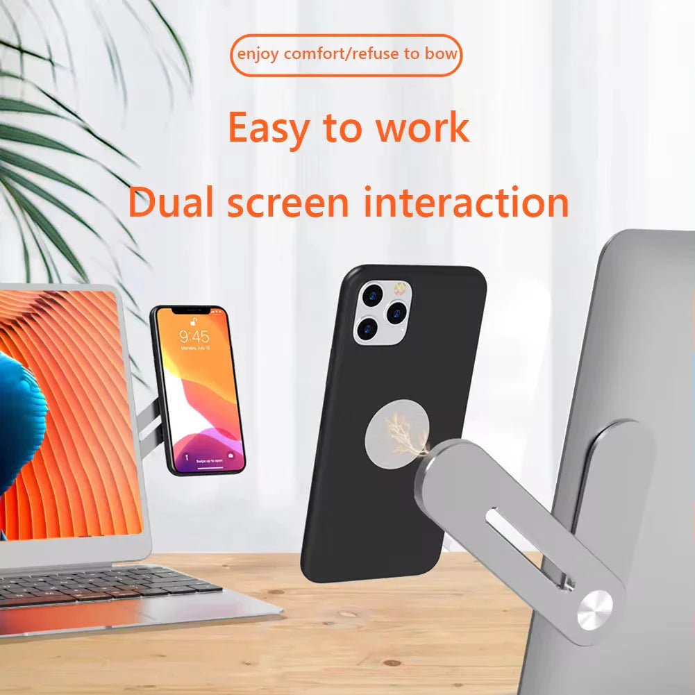 Metal Expansion Phone Stand for Laptop and Tesla Vehicles - Magnetic Folding Phone Holder with 15W Fast Charger - Uribe Electronics&Gadgets