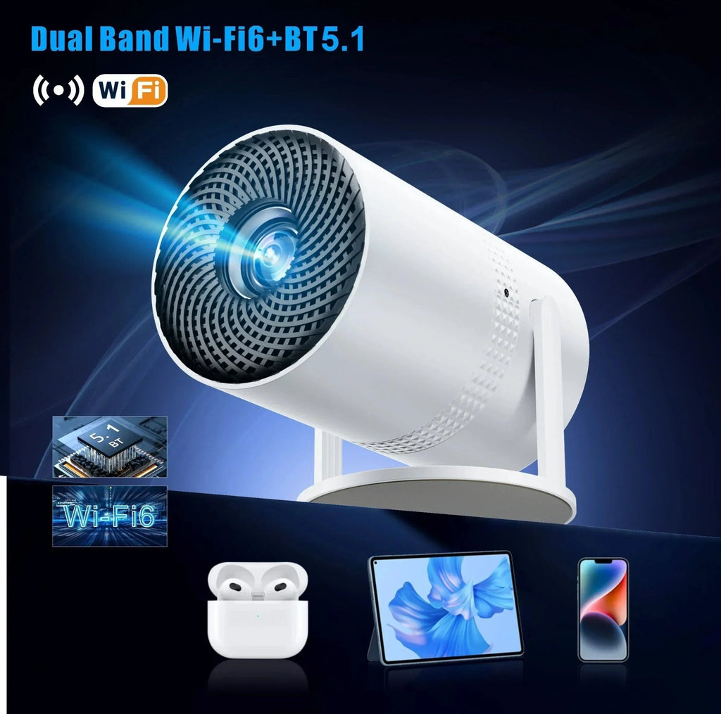 Salange P300 Mini Portable Projector - 4K 8K Video Decoding, 720P HD, Android 11, Wi-Fi, BT 5.1 - Uribe Electronics&Gadgets