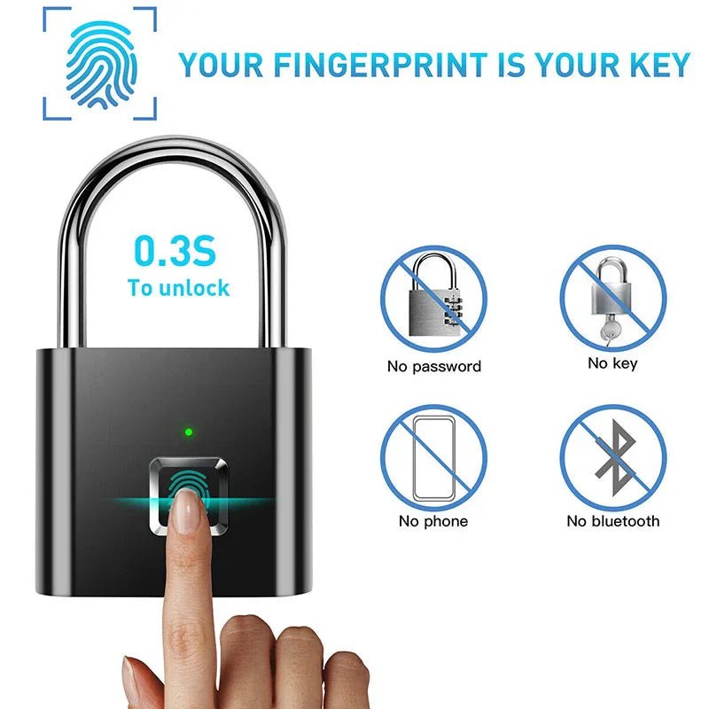 Smart Fingerprint Padlock - Uribe Electronics&Gadgets